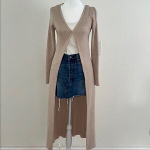 Hippie Rose Taupe Ribbed Cardigan